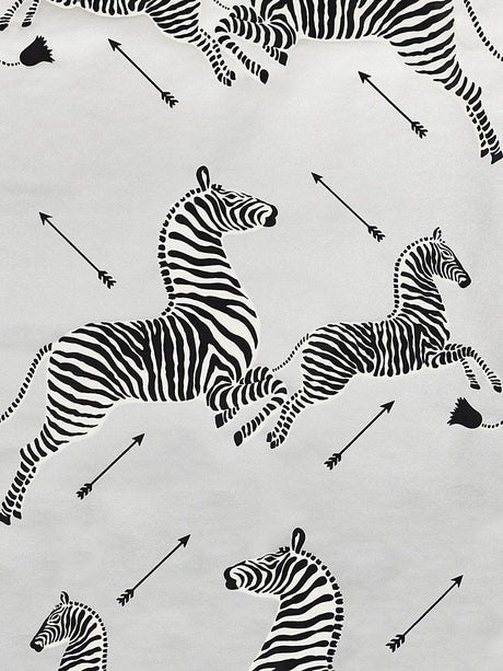 Scalamandre Zebras | Vinyl Silver Wallpaper