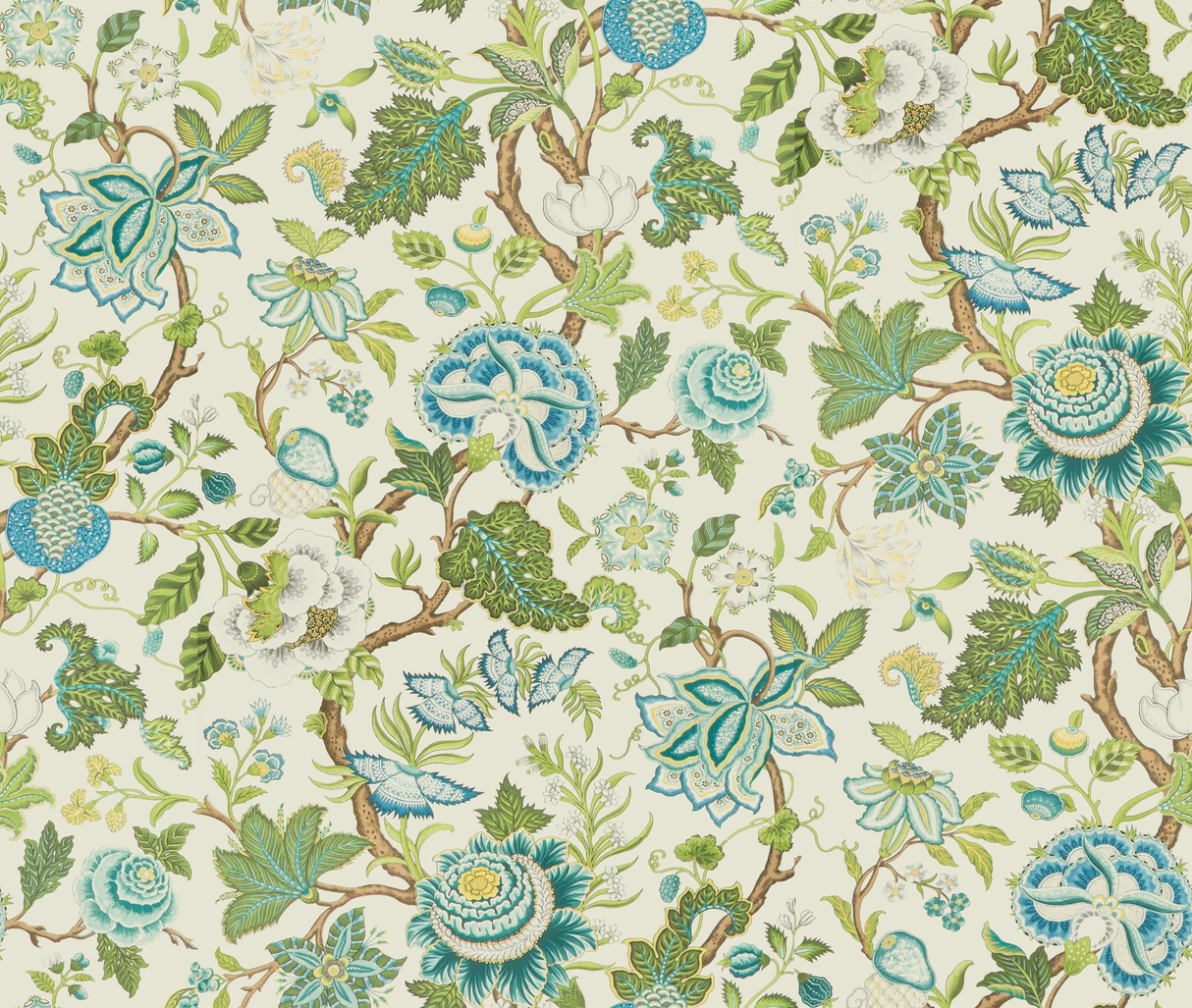 Brunschwig & Fils NIZAM SPRING/AQUA Wallpaper