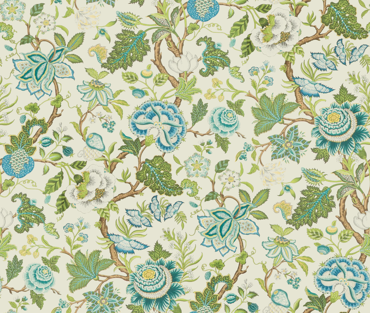 Brunschwig & Fils NIZAM SPRING/AQUA Wallpaper