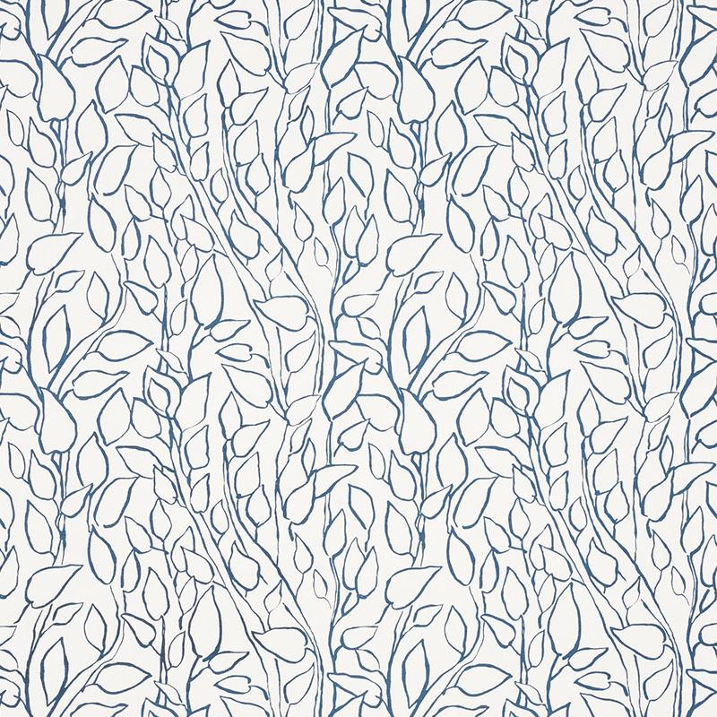 Schumacher Solandra Vine Blue Fabric