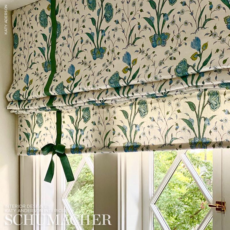 Schumacher Khilana Floral Peacock Fabric – DecoratorsBest