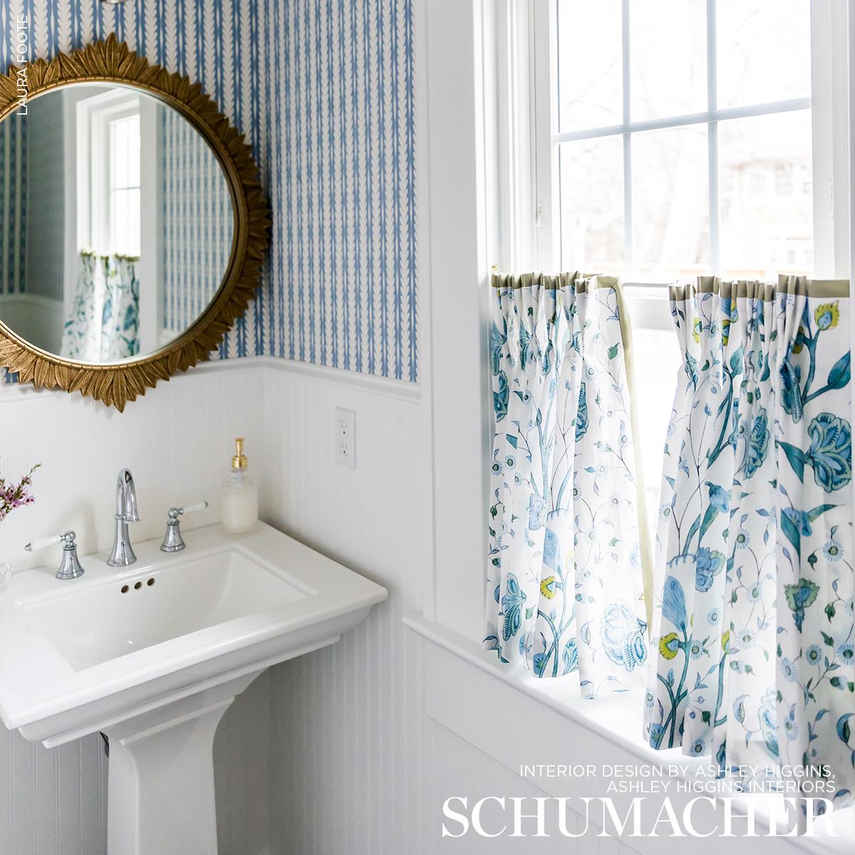 Schumacher Khilana Floral Peacock Fabric – DecoratorsBest