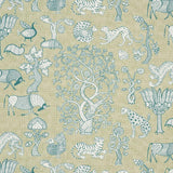 Schumacher Animalia Peacock & Leaf Fabric