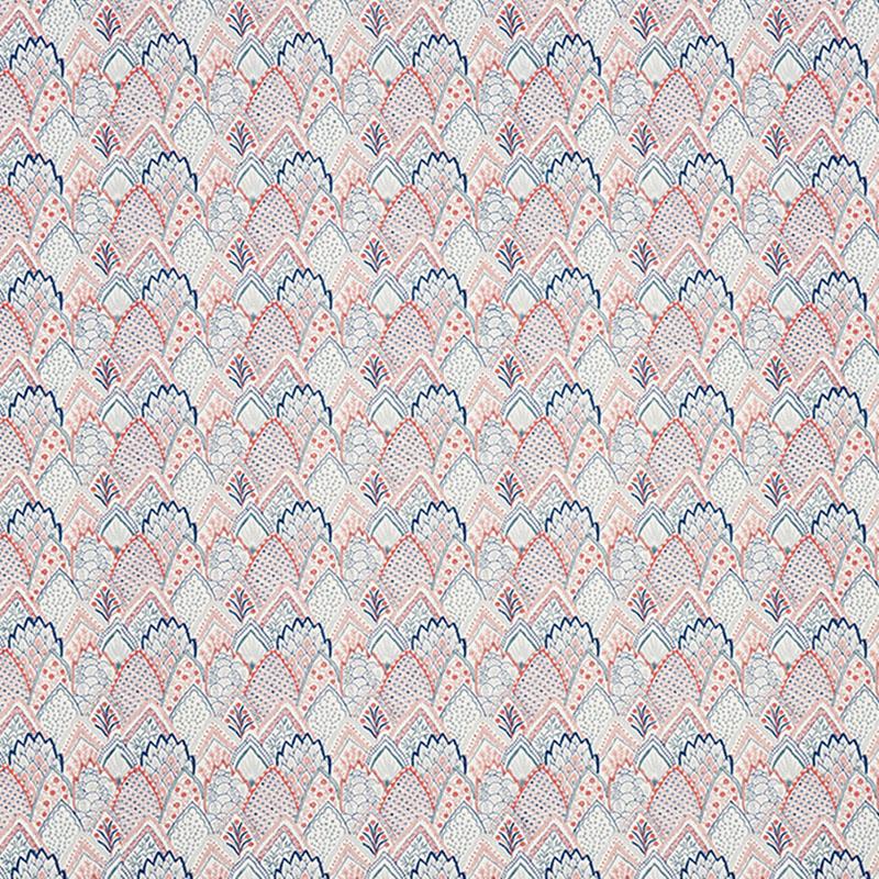 Schumacher Albizia Embroidery Delft & Rose Fabric