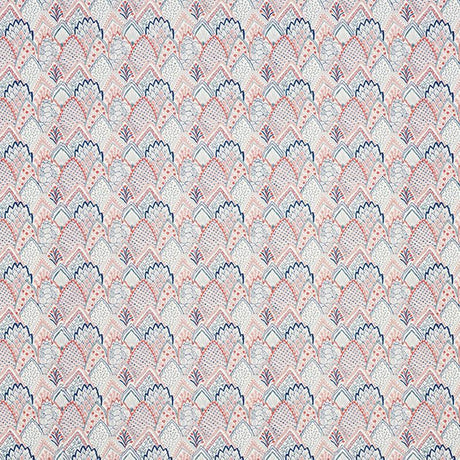 Schumacher Albizia Embroidery Delft & Rose Fabric