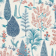 Schumacher Pandora Embroidery Delft & Rose Fabric