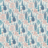 Schumacher Pandora Embroidery Delft & Rose Fabric