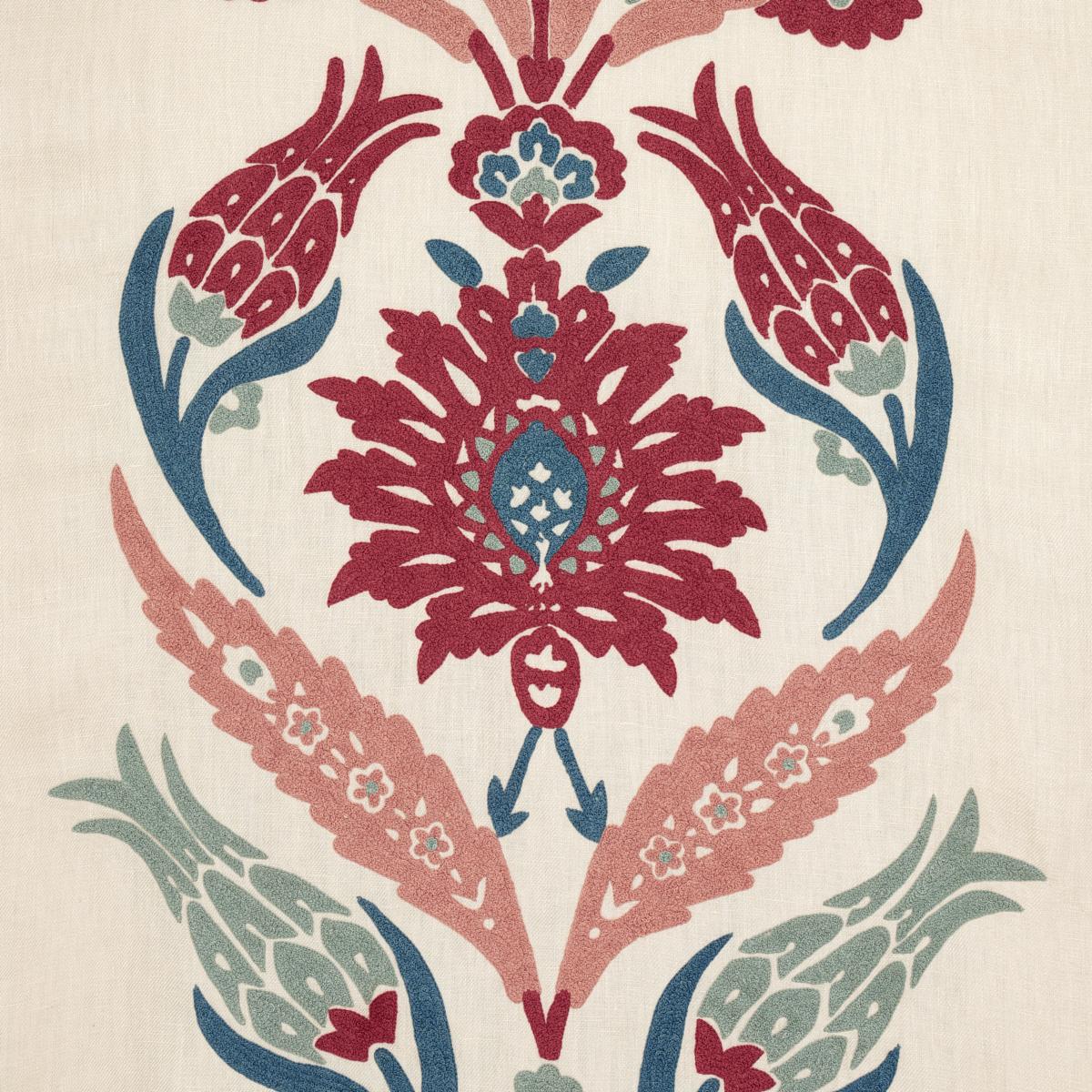 Schumacher Anagada Embroidery Dusty Rose Fabric