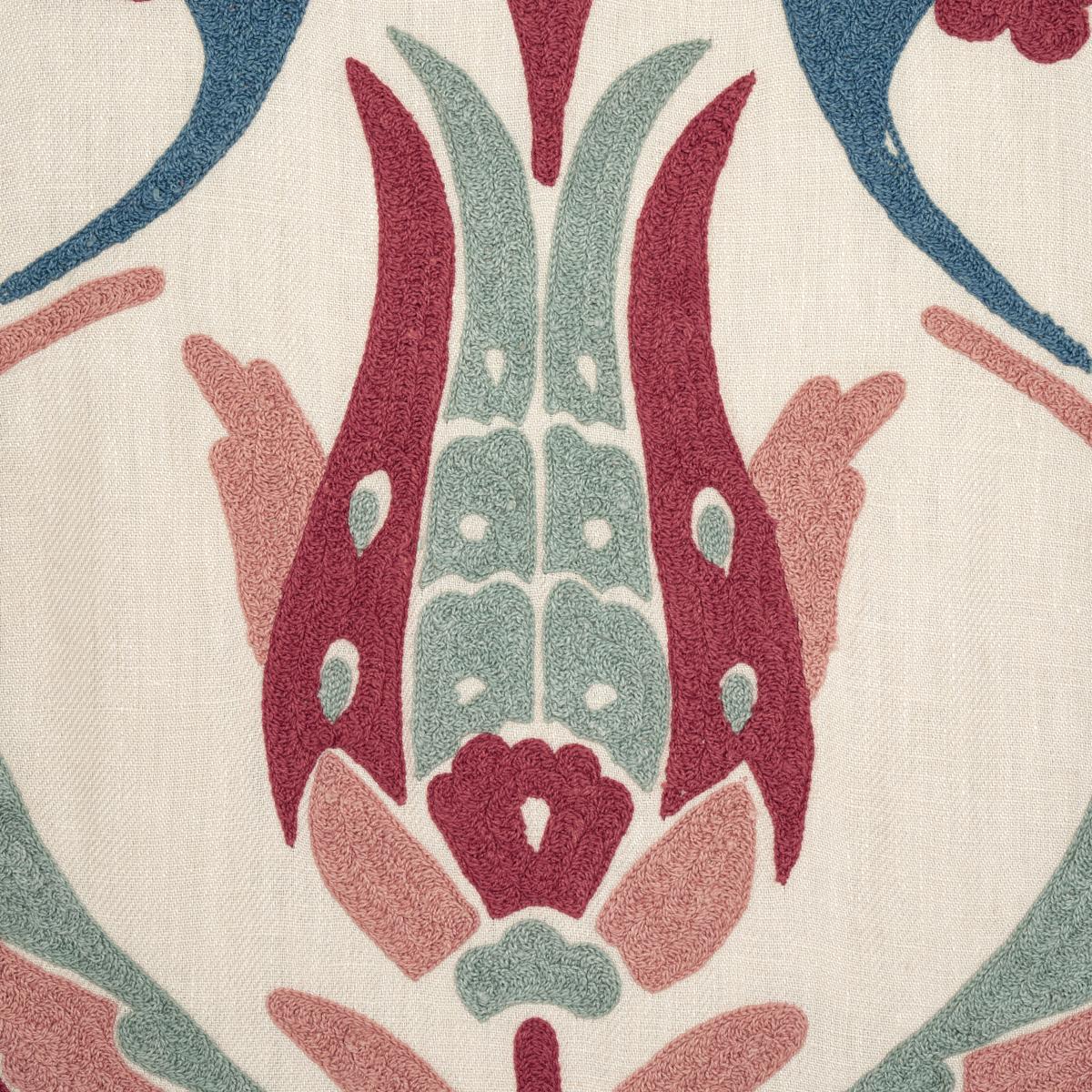 Schumacher Anagada Embroidery Dusty Rose Fabric