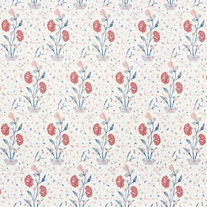 Schumacher Khilana Floral Delft & Rose Wallpaper