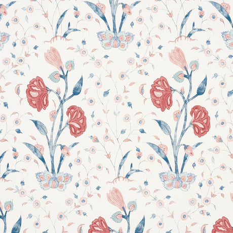 Schumacher Khilana Floral Delft & Rose Wallpaper