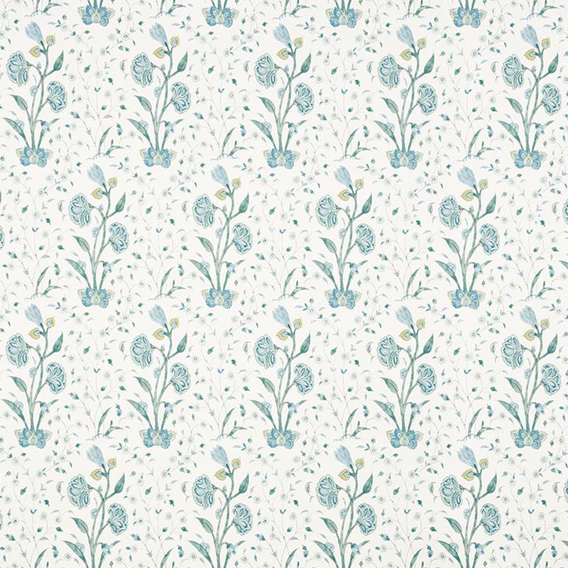 Schumacher Khilana Floral Peacock Wallpaper
