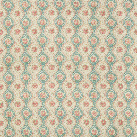 Brunschwig & Fils NADARI PRINT TEAL/ROSE Fabric