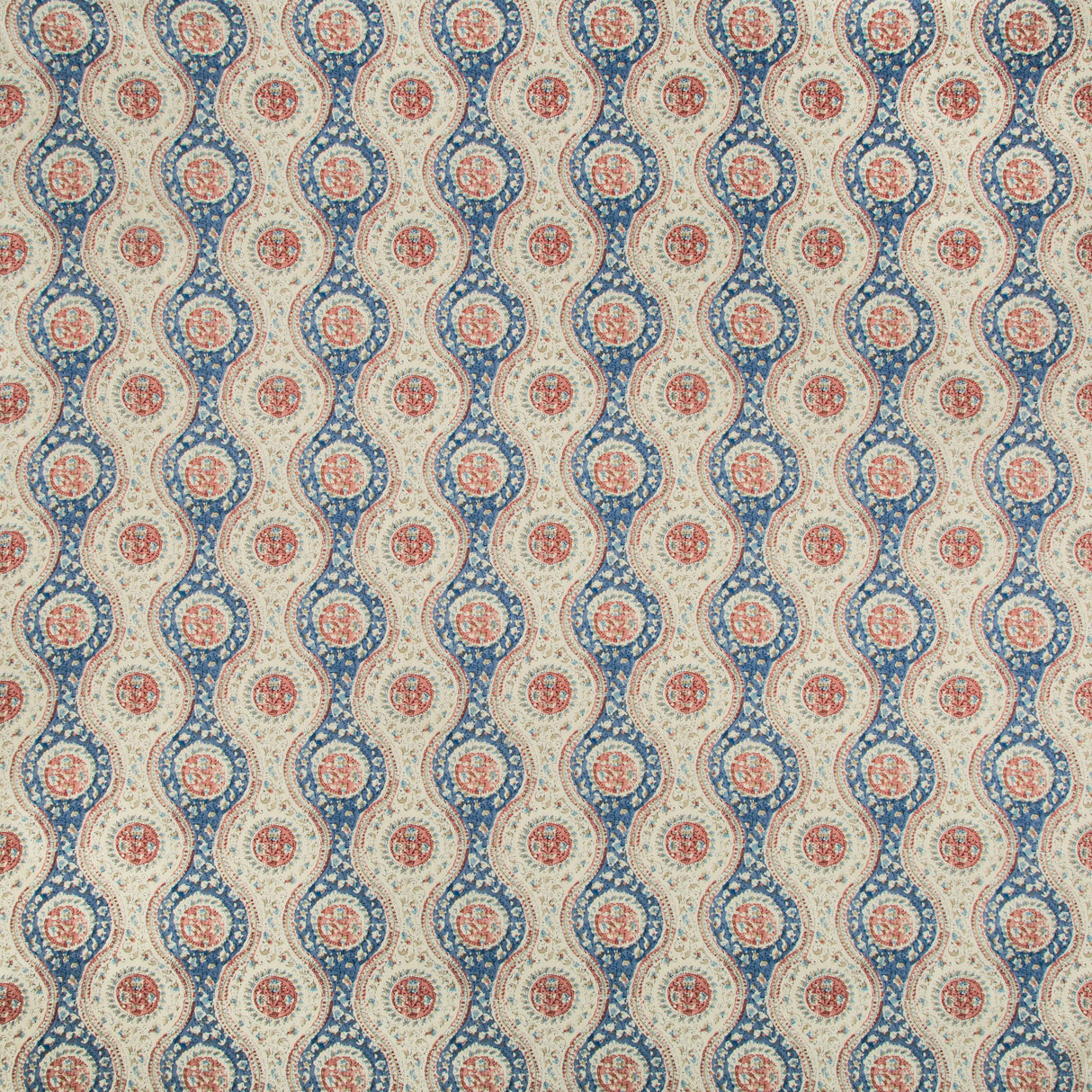 Brunschwig & Fils NADARI PRINT BLUE/RED Fabric