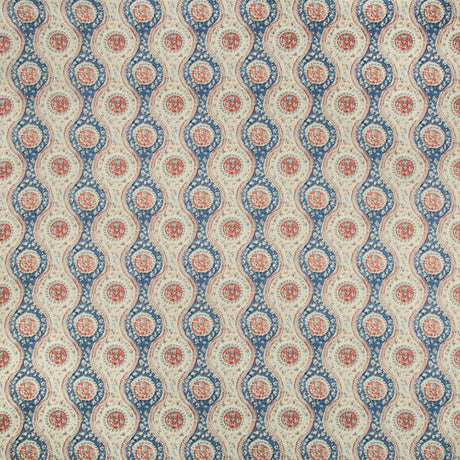 Brunschwig & Fils NADARI PRINT BLUE/RED Fabric