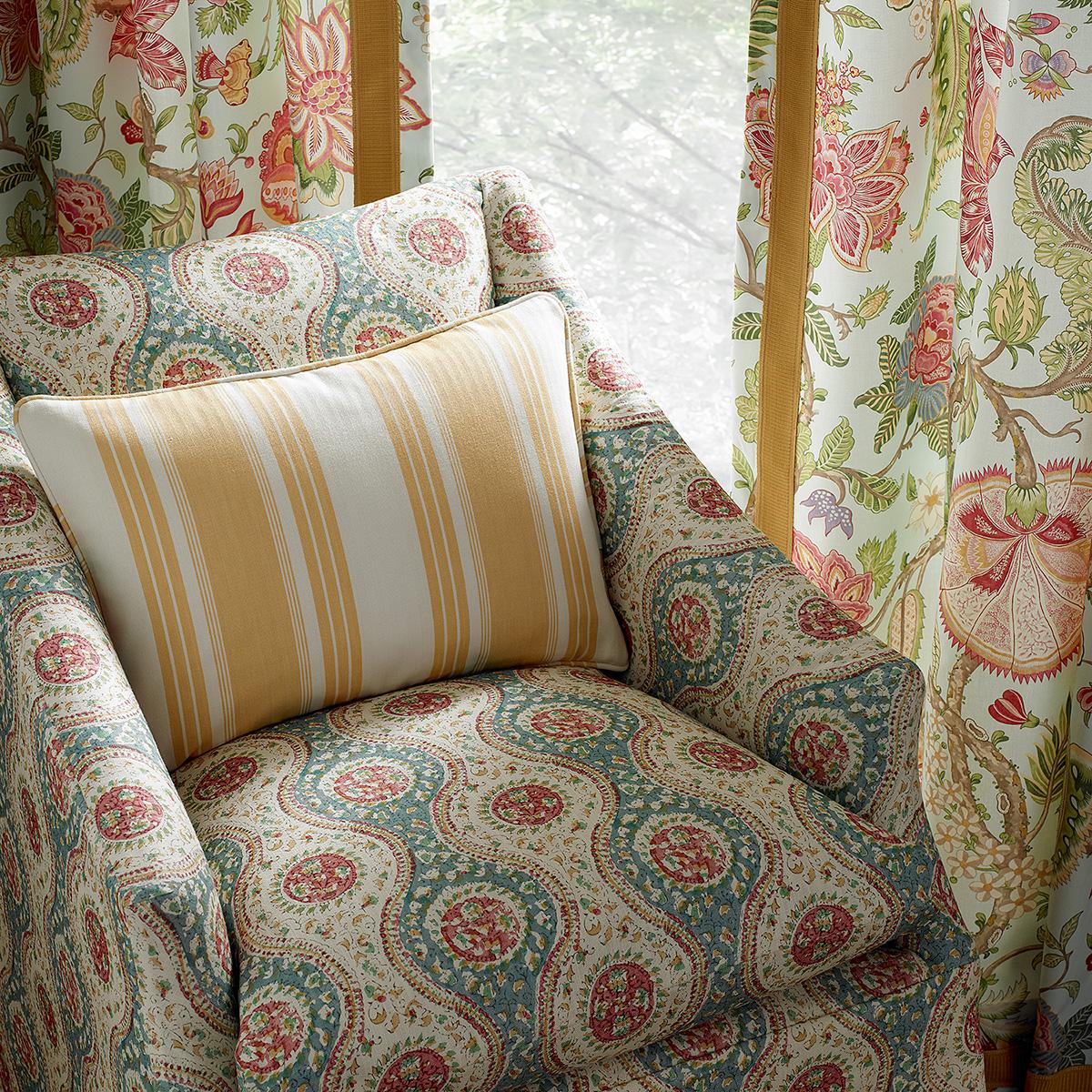 Brunschwig & Fils NADARI PRINT BLUE/RED Fabric