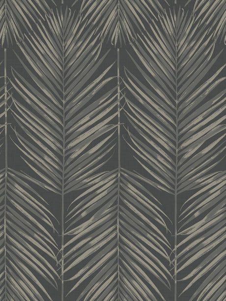 Seabrook Paradise Palm Black Wallpaper