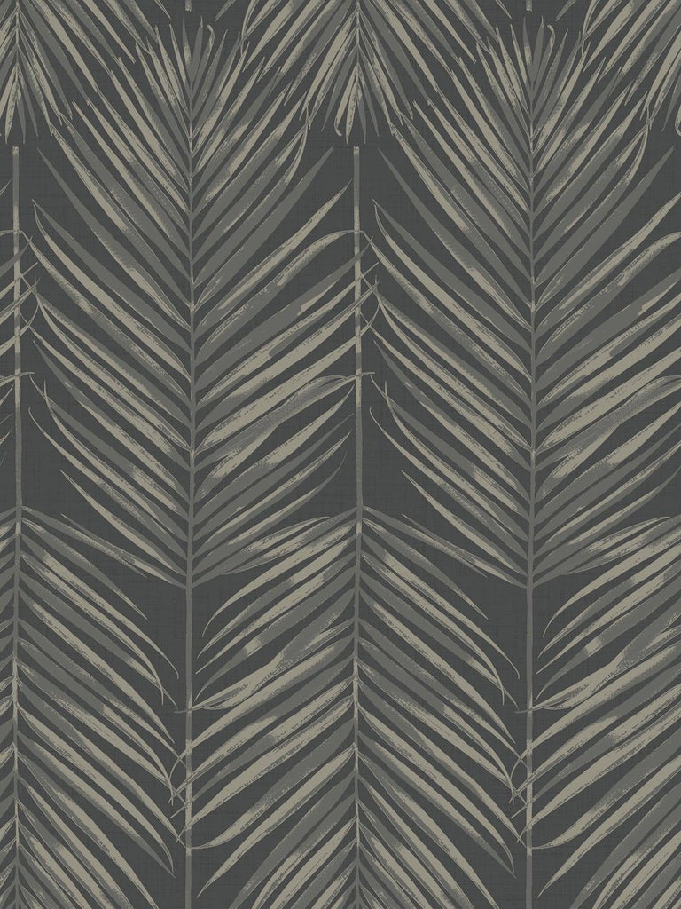 Seabrook Paradise Palm Black Wallpaper