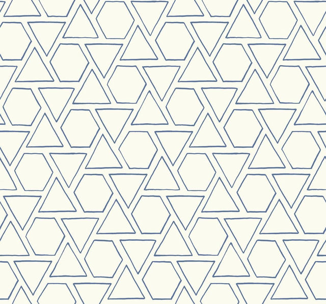 Seabrook Sun Shapes Coastal Blue Wallpaper