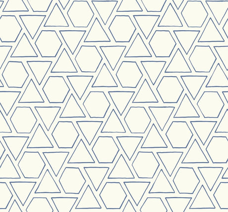 Seabrook Sun Shapes Blue Wallpaper