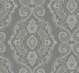 Seabrook Nautical Damask Black Sands Wallpaper