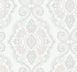 Seabrook Nautical Damask Pink Sunset Wallpaper