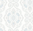Seabrook Nautical Damask Blue Oasis Wallpaper