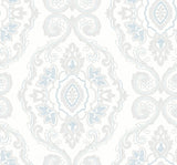 Seabrook Nautical Damask Blue Wallpaper