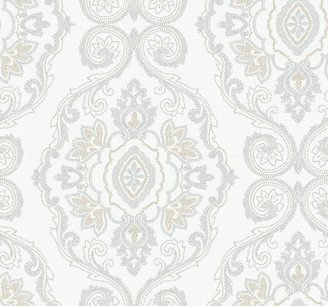 Seabrook Nautical Damask Sand Dunes Wallpaper