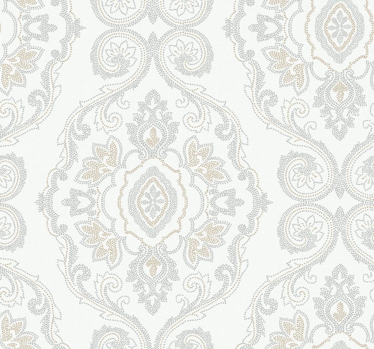 Seabrook Nautical Damask Beige Wallpaper