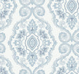 Seabrook Nautical Damask Coastal Blue Wallpaper