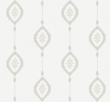 Seabrook Sand Dollar Stripe Grey Wallpaper