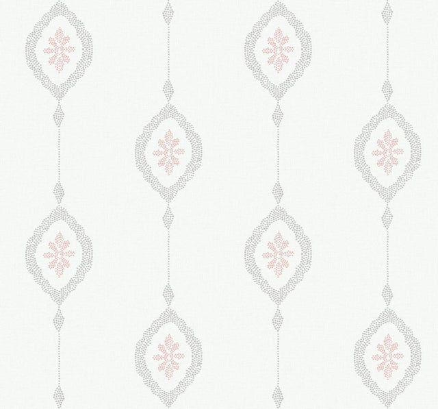 Seabrook Sand Dollar Stripe Pink Sunset Wallpaper