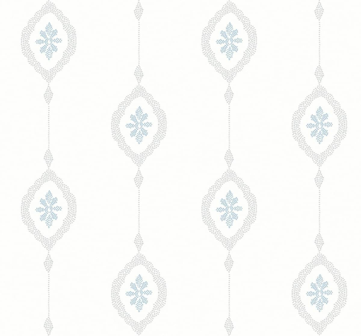 Seabrook Sand Dollar Stripe Blue Oasis Wallpaper