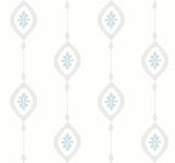 Seabrook Sand Dollar Stripe Blue Oasis Wallpaper