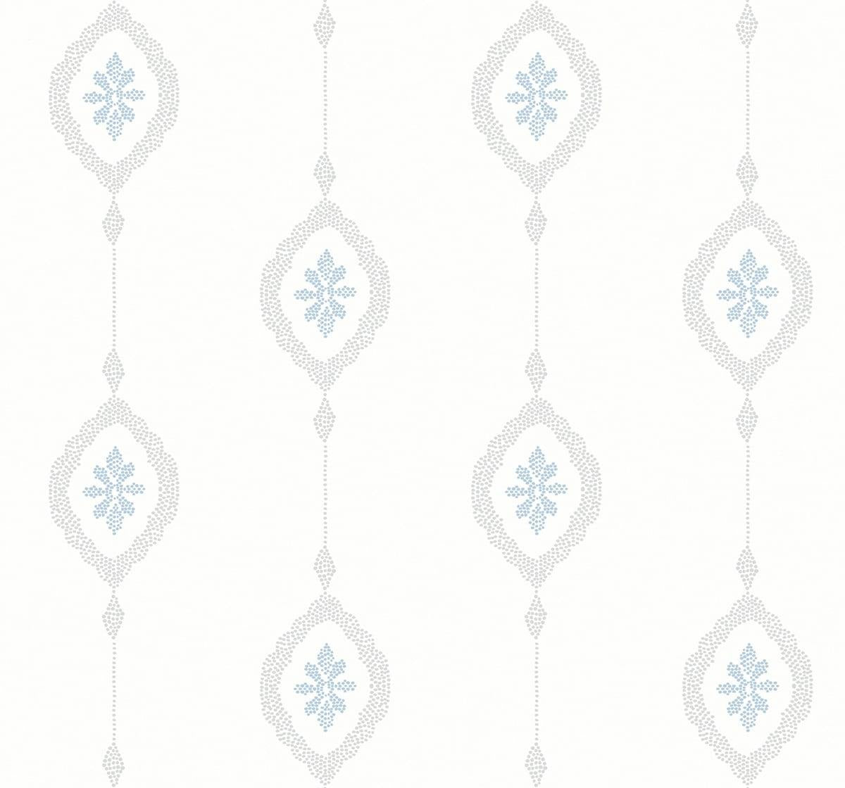 Seabrook Sand Dollar Stripe Blue Wallpaper