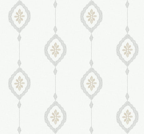 Seabrook Sand Dollar Stripe Beige Wallpaper