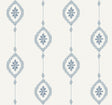 Seabrook Sand Dollar Stripe Coastal Blue Wallpaper