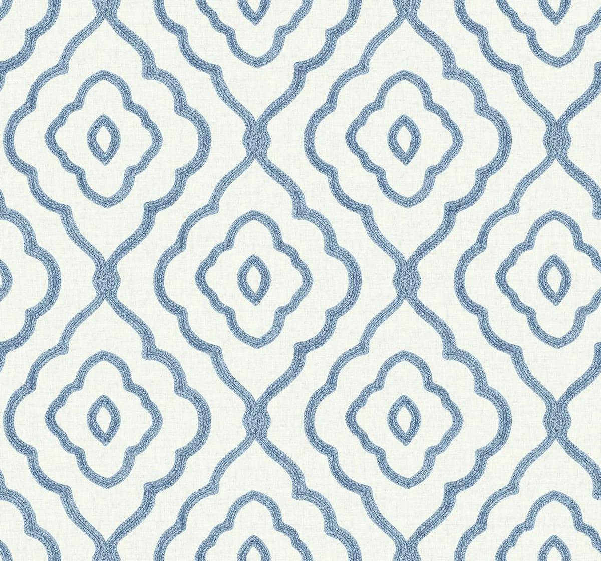 Seabrook Seaside Ogee Blue Oasis Wallpaper
