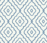 Seabrook Seaside Ogee Blue Oasis Wallpaper
