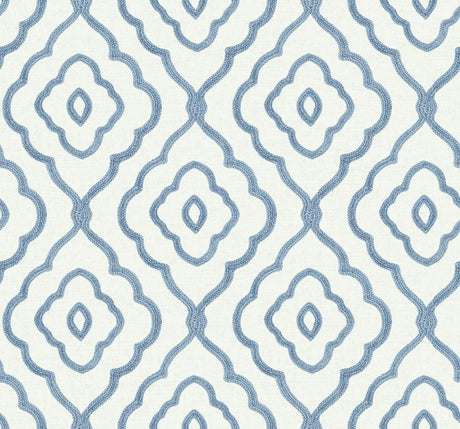 Seabrook Seaside Ogee Blue Oasis Wallpaper