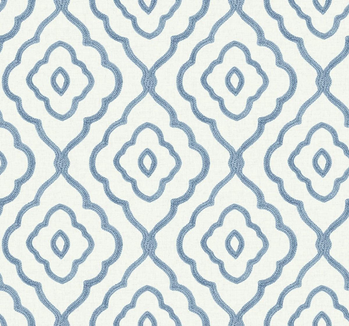 Seabrook Seaside Ogee Blue Wallpaper