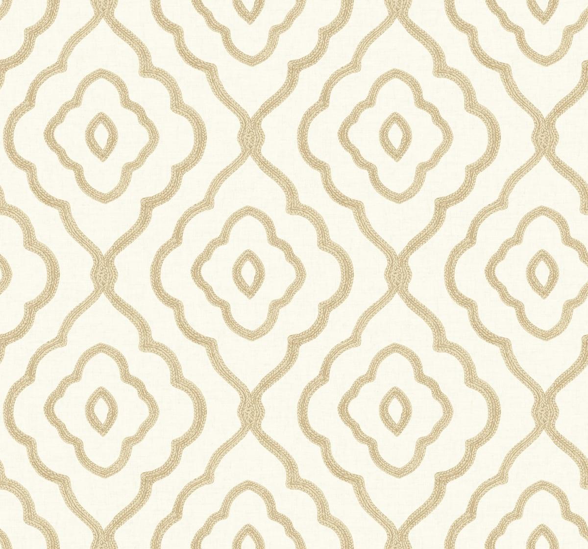 Seabrook Seaside Ogee Beige Wallpaper