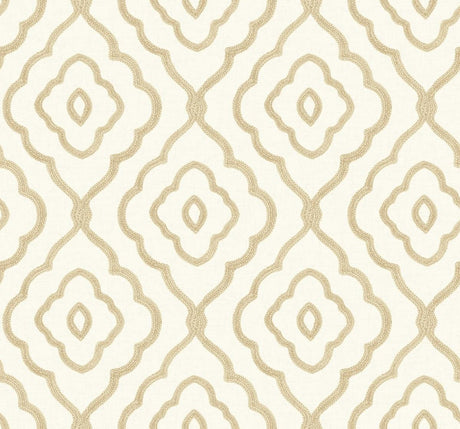 Seabrook Seaside Ogee Beige Wallpaper