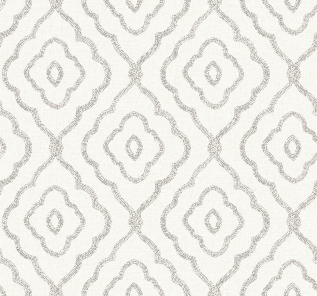 Seabrook Seaside Ogee Daydream Gray Wallpaper