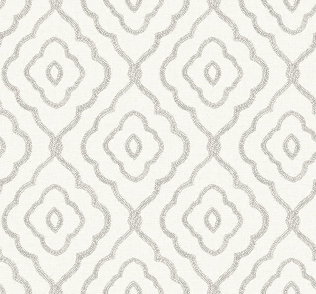 Seabrook Seaside Ogee Daydream Gray Wallpaper