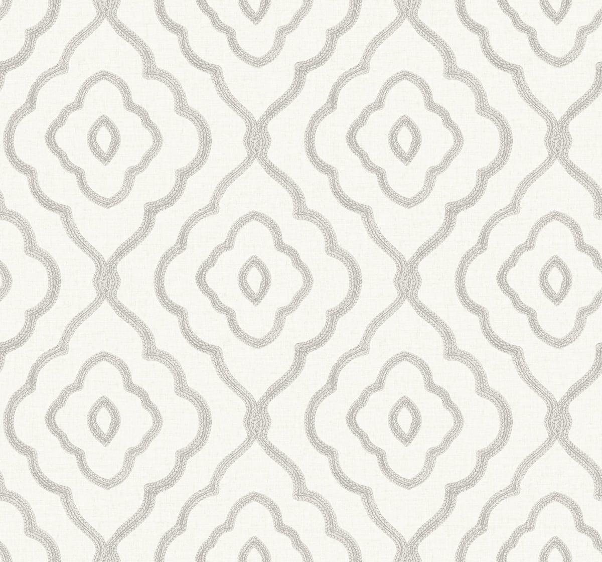 Seabrook Seaside Ogee Grey Wallpaper