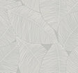 Seabrook Summer Magnolia Daydream Gray Wallpaper