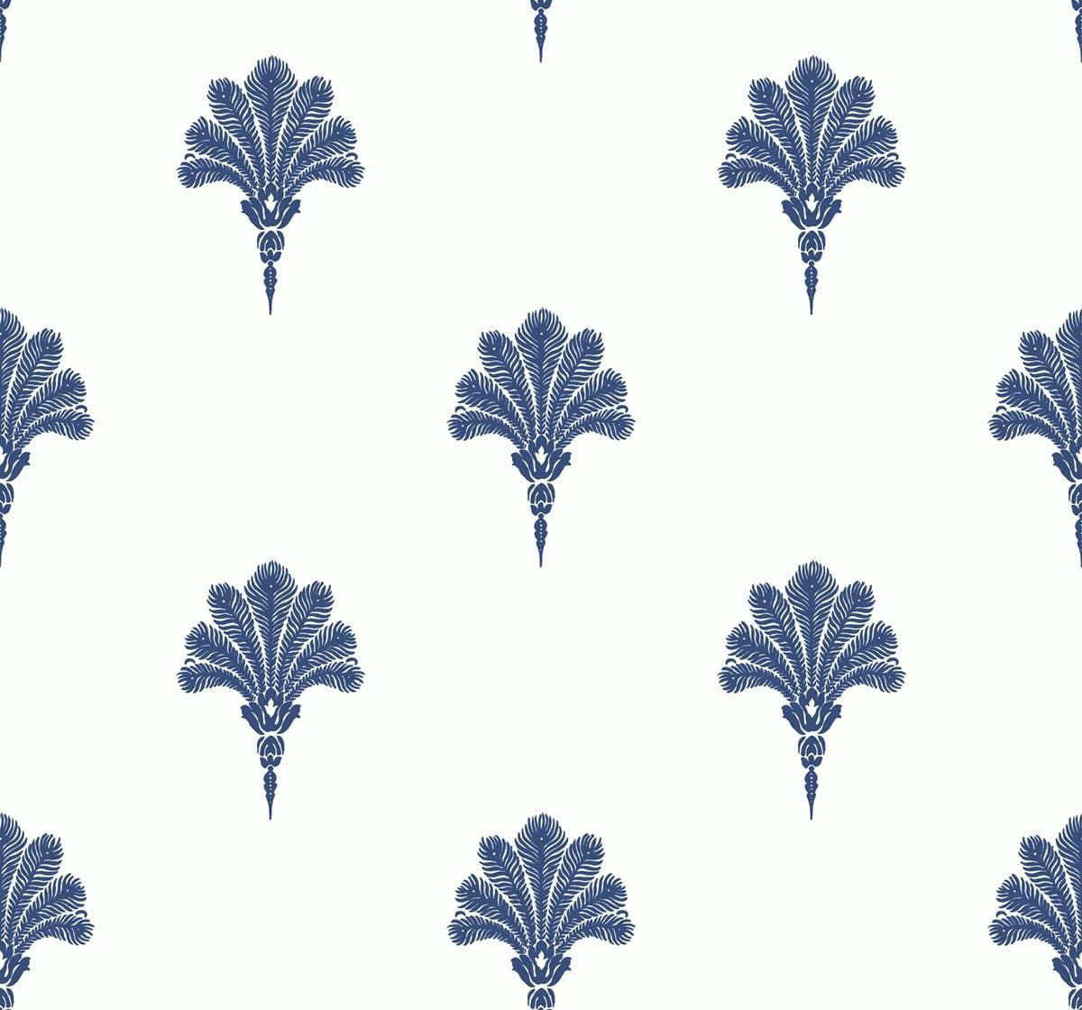 Seabrook Summer Fan Coastal Blue Wallpaper