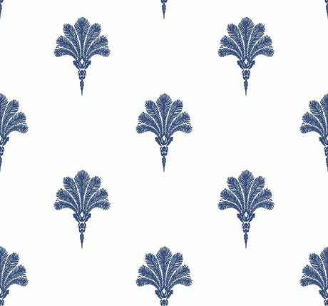 Seabrook Summer Fan Coastal Blue Wallpaper
